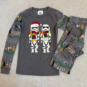 Hanna Andersson size 140 (10) Star Wars Christmas long John pajamas